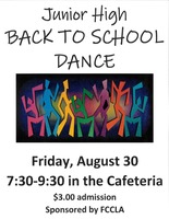 TIME CHANGE **Junior High Back to School Dance