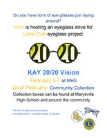 Eyeglass Drive for Lions Club Eyeglass Project