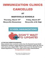 Immunizations Clinics Canceled