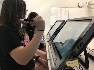Emma Shroeder working with 3D Computers